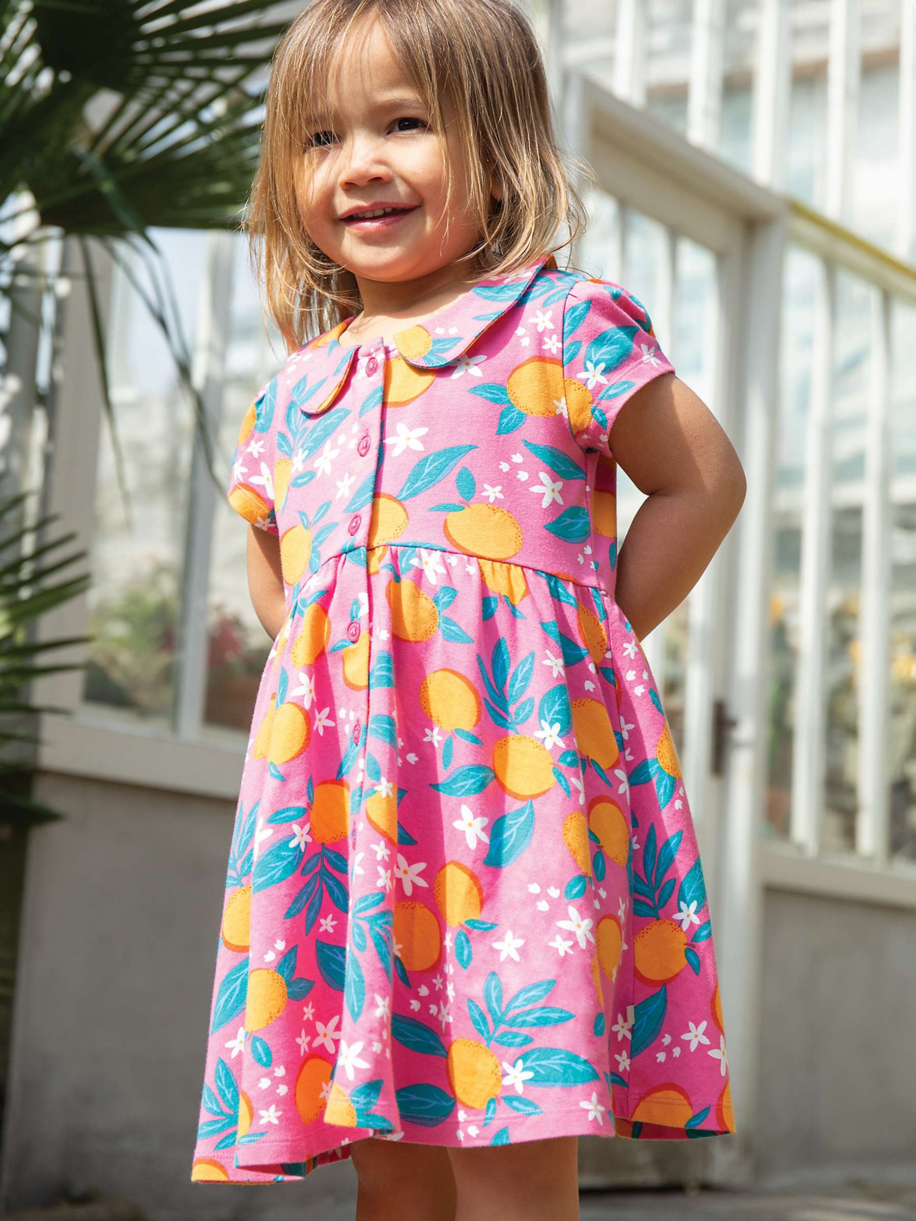 Buy Frugi Baby Organic Cotton Lettie Dress, Orange Blossom Online at johnlewis.com