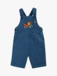 Frugi Baby Carnkie Organic Cotton Tractor Dungarees, Chambray/Multi