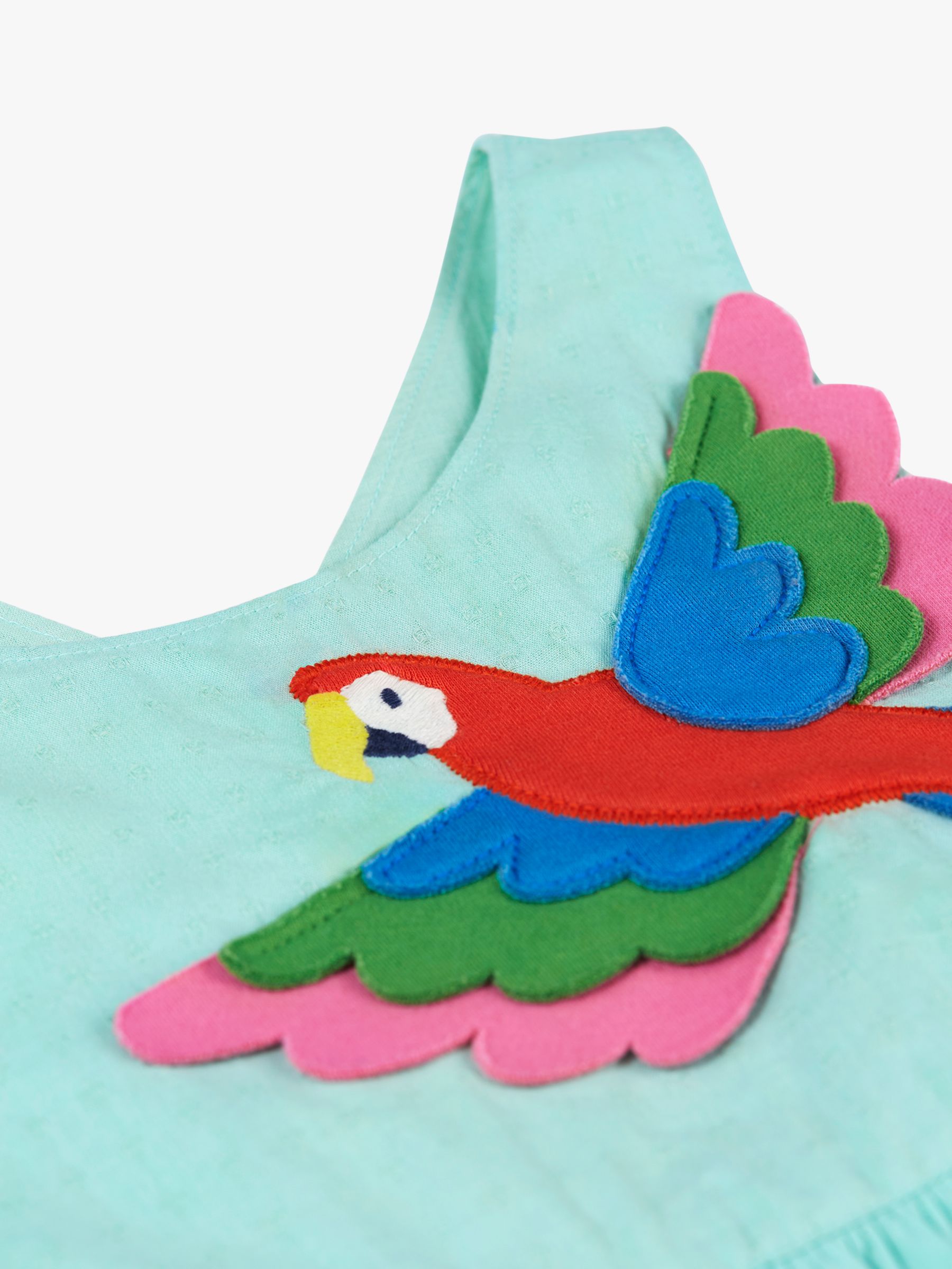 Buy Frugi Kids' Phebe Organic Cotton Macaw Party Dress, Spring Mint/Multi Online at johnlewis.com