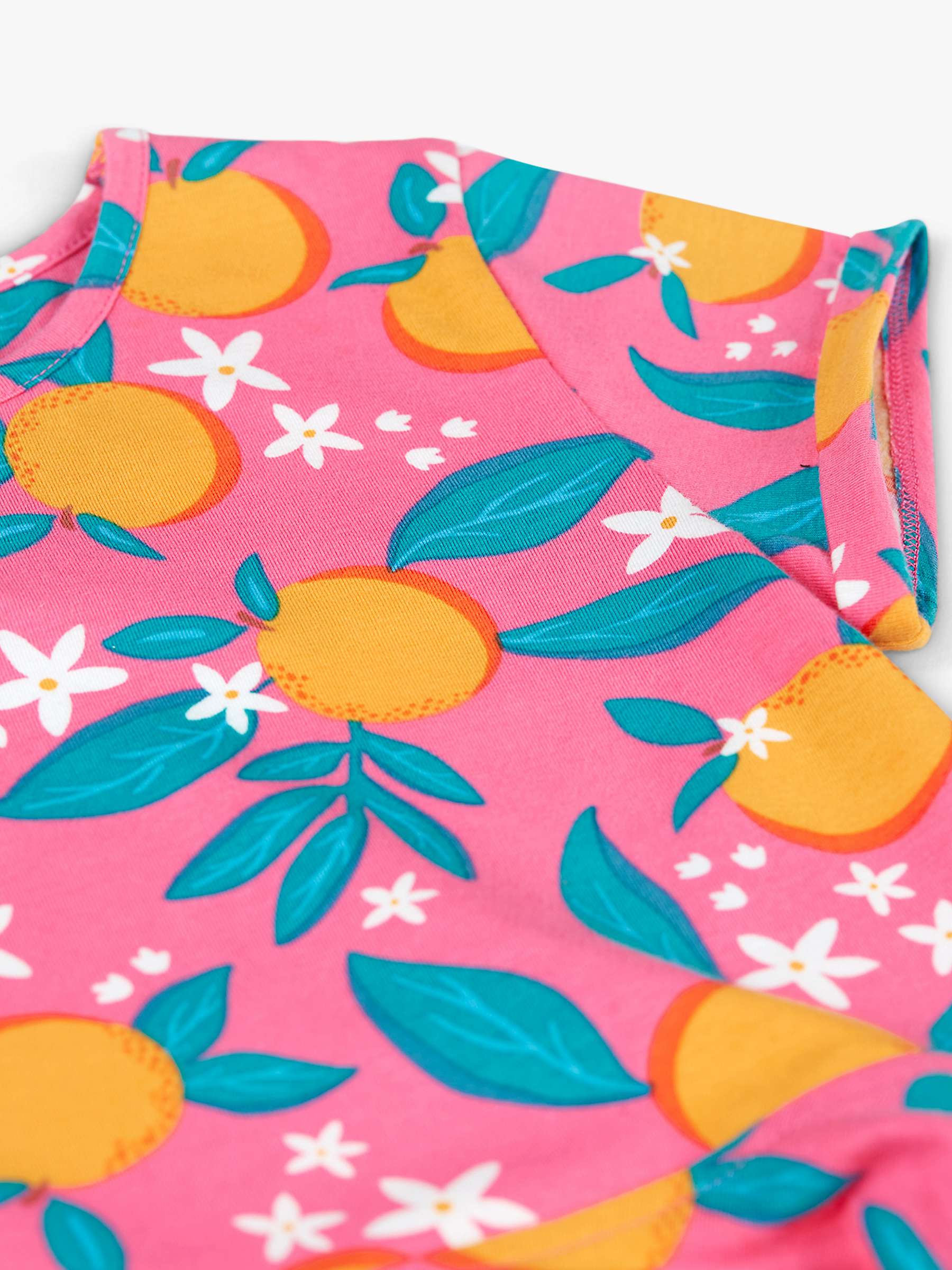 Buy Frugi Kids' Organic Cotton Summer Orange Blossom Skater Dress, Pink/Multi Online at johnlewis.com