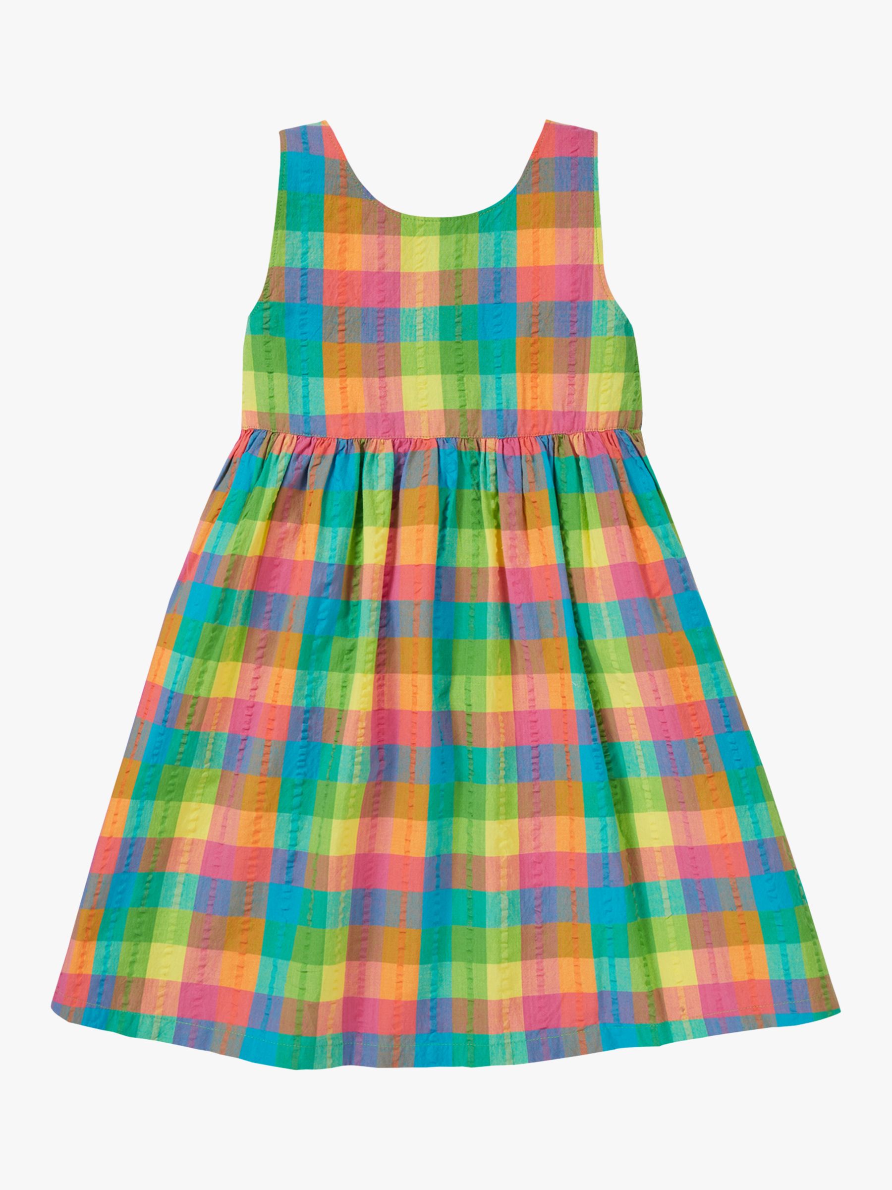 Buy Frugi Kids' Arya Organic Cotton Gingham Summer Dress, Summertime Online at johnlewis.com