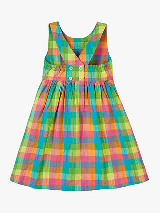 Frugi Kids' Arya Organic Cotton Gingham Summer Dress, Summertime