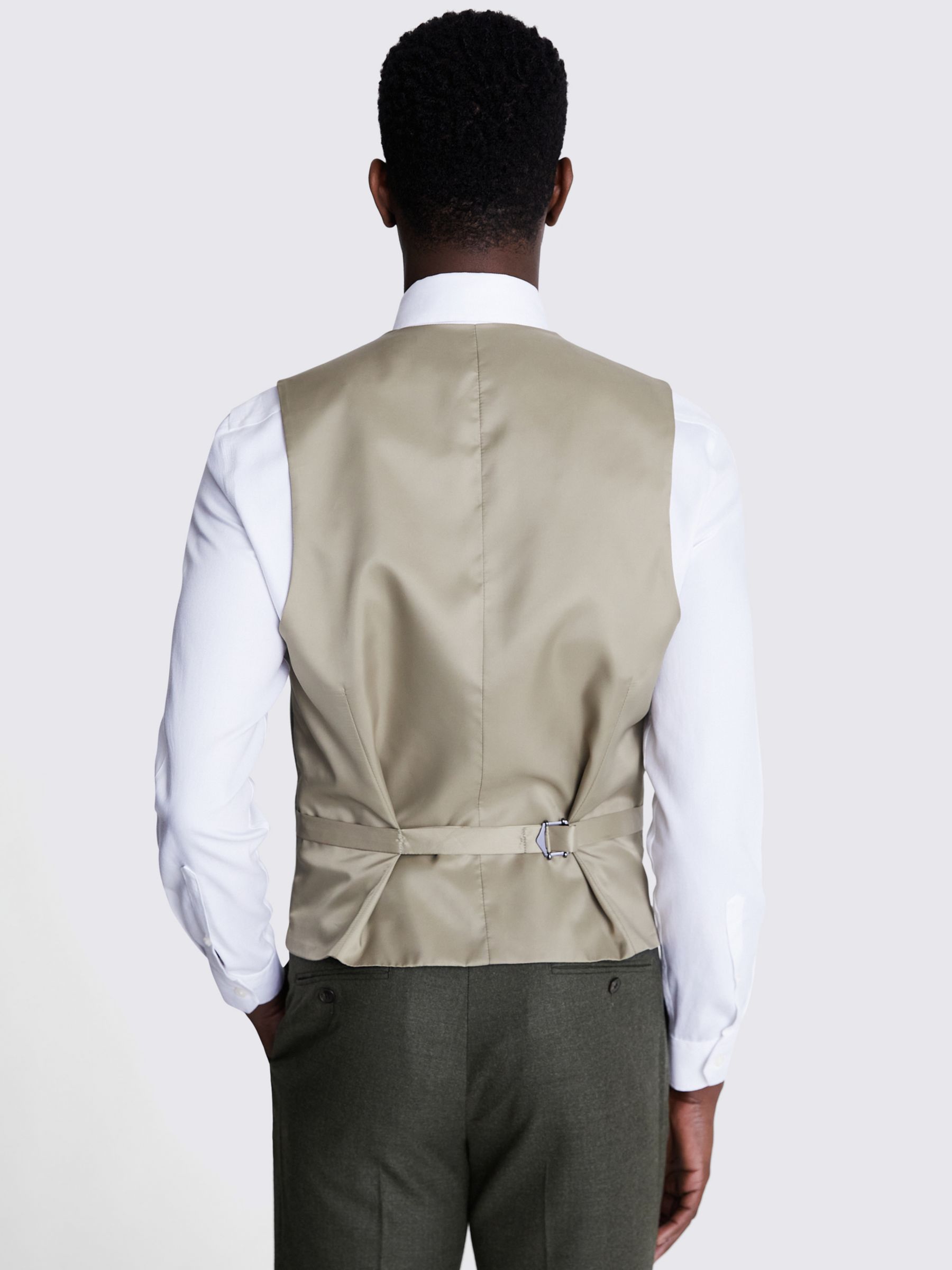 Buy Moss Tailored Fit Wool Blend Performance Waistcoat, Army Green Online at johnlewis.com