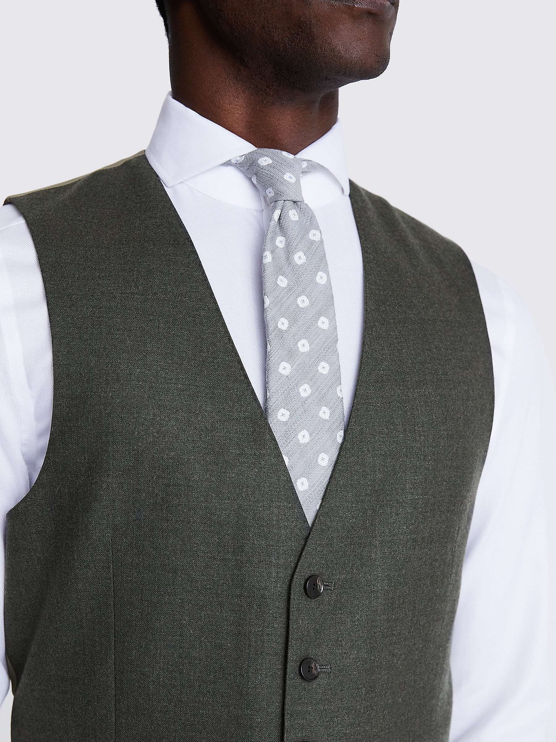 Buy Moss Tailored Fit Wool Blend Performance Waistcoat, Army Green Online at johnlewis.com