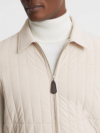 Reiss Tosca Long Sleeve Through Quilted Jacket, Stone
