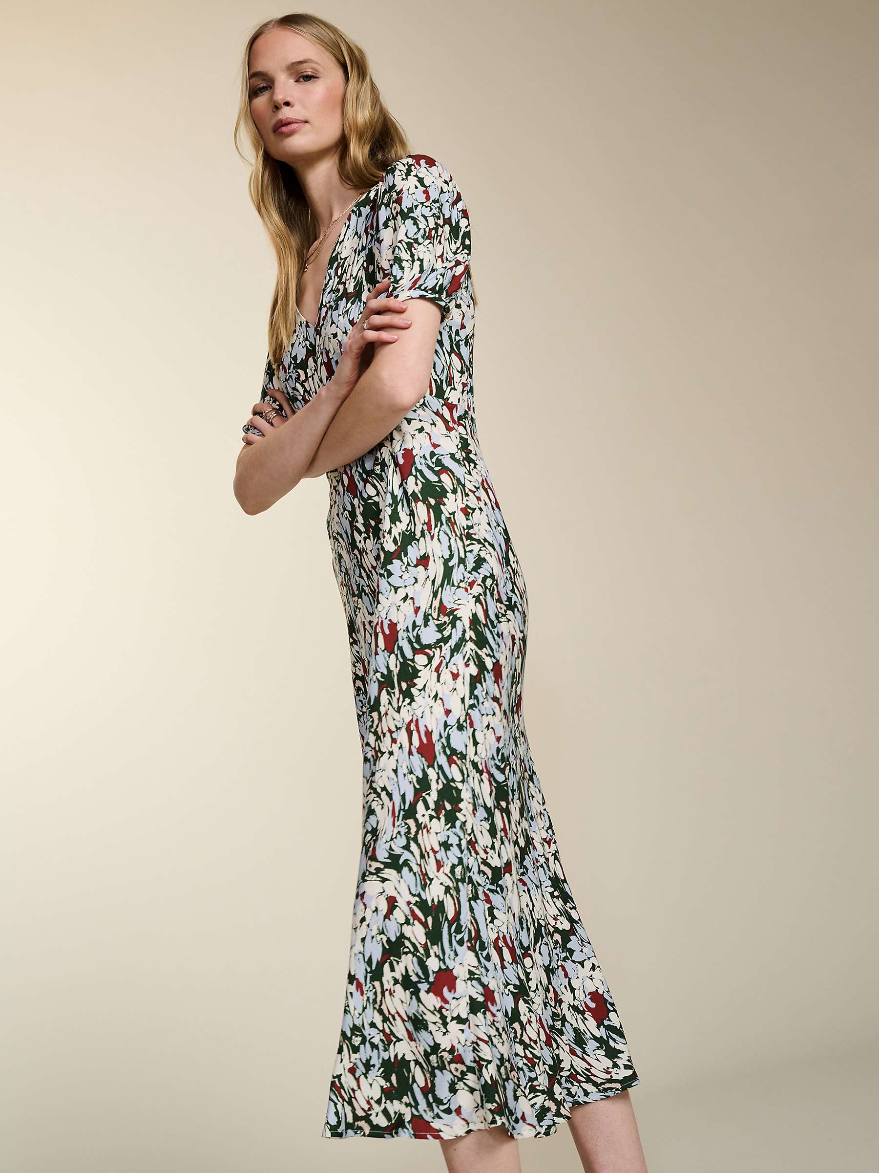 Buy Baukjen Kaydence Abstract Floral Midi Dress, Green Marble Online at johnlewis.com