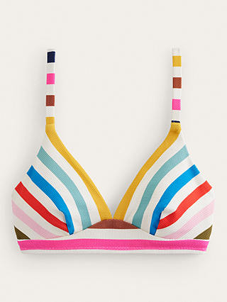 Boden Arezzo Textured Stripe Bikini Top, Multi