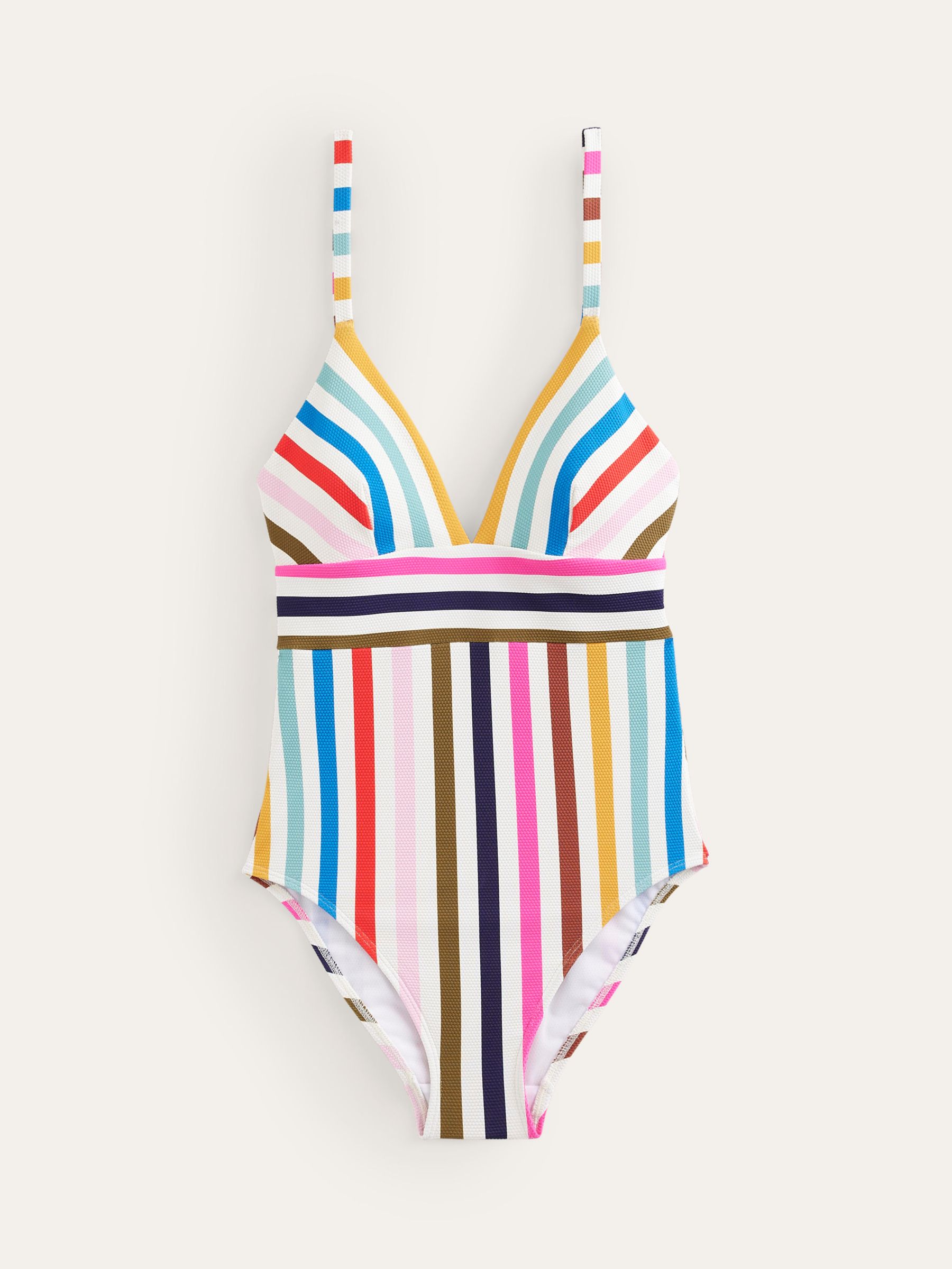 Boden Arezzo Textured Stripe Swimsuit, Multi, 8