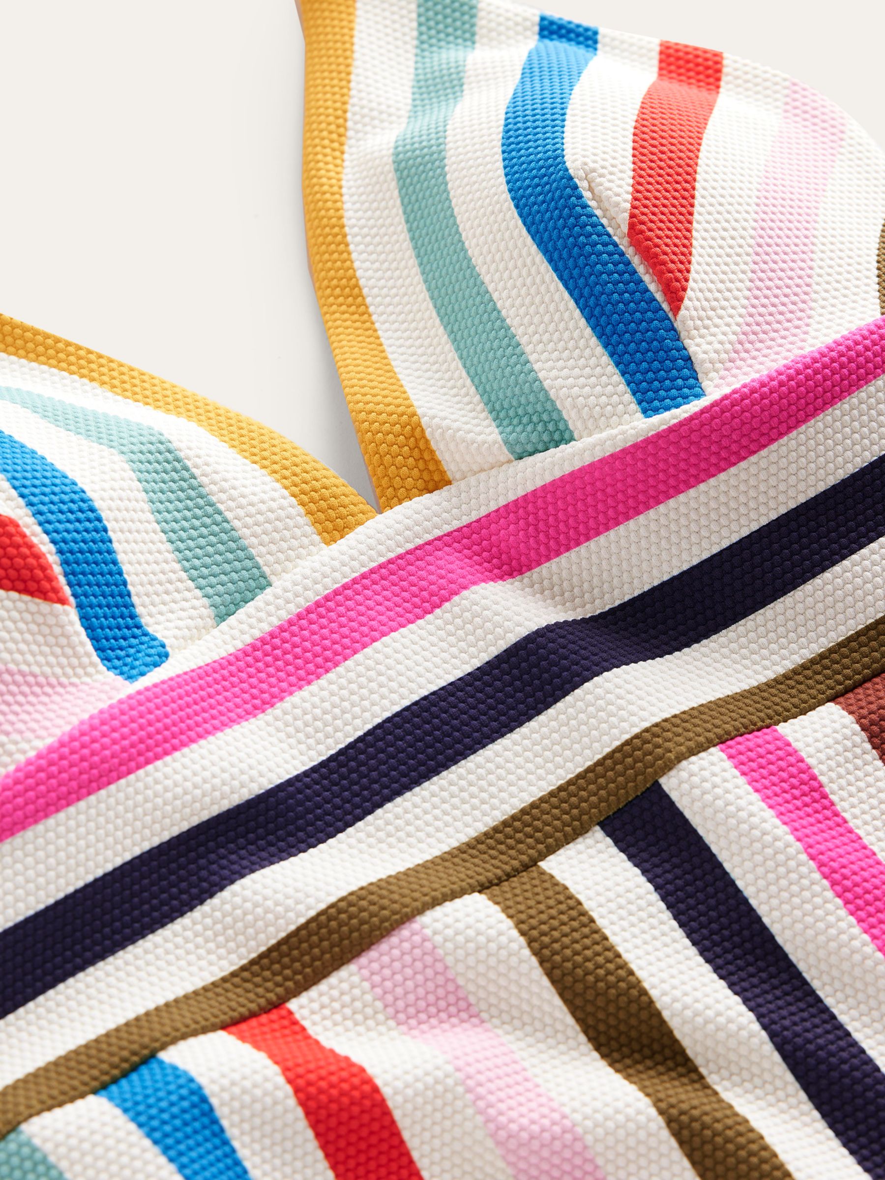 Boden Arezzo Textured Stripe Swimsuit, Multi, 8