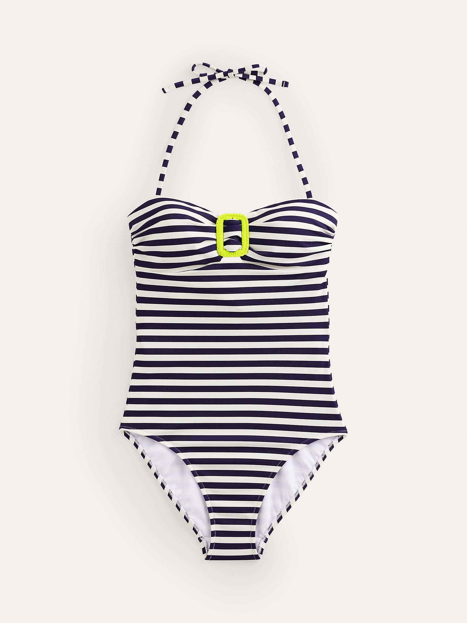 Buy Boden Taormina Stripe Bandeau Swimsuit, Navy/Ivory Online at johnlewis.com