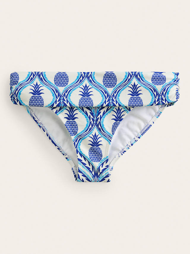 Boden Levanzo Pineapples Fold Bikini Bottoms, Blue