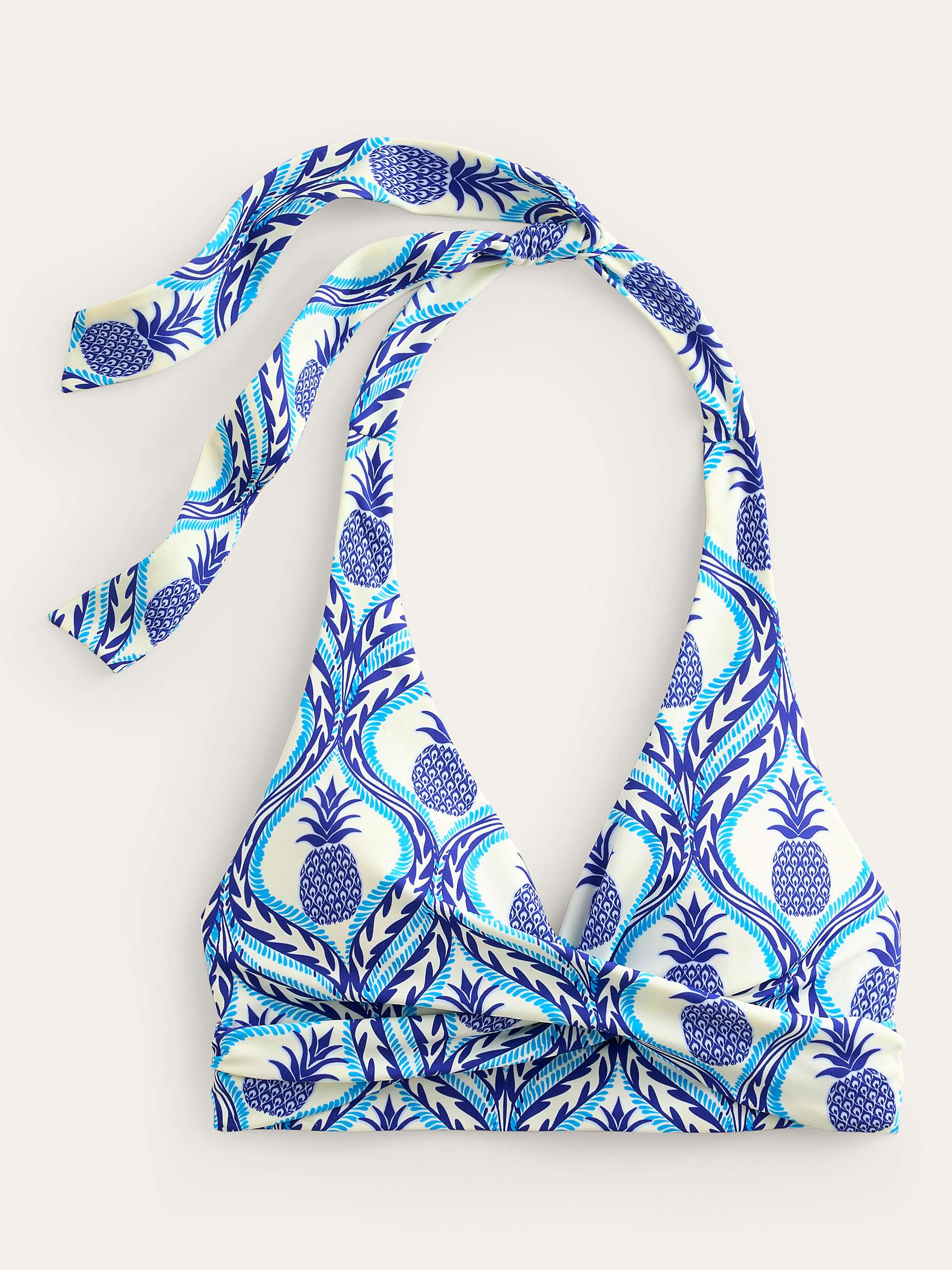 Buy Boden Levanzo Pineapples Halterneck Bikini Top, Blue Online at johnlewis.com