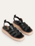 Boden Leather Flatform Sandals, Black