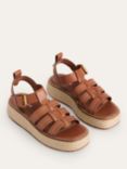 Boden Leather Flatform Sandals, Tan
