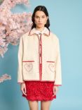 Sister Jane Posy Embroidered Ric Rac Trim Jacket, Natural