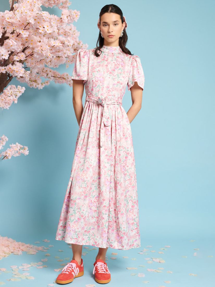 Sister Jane Kanzan Floral Print Midi Dress, Pink, 6