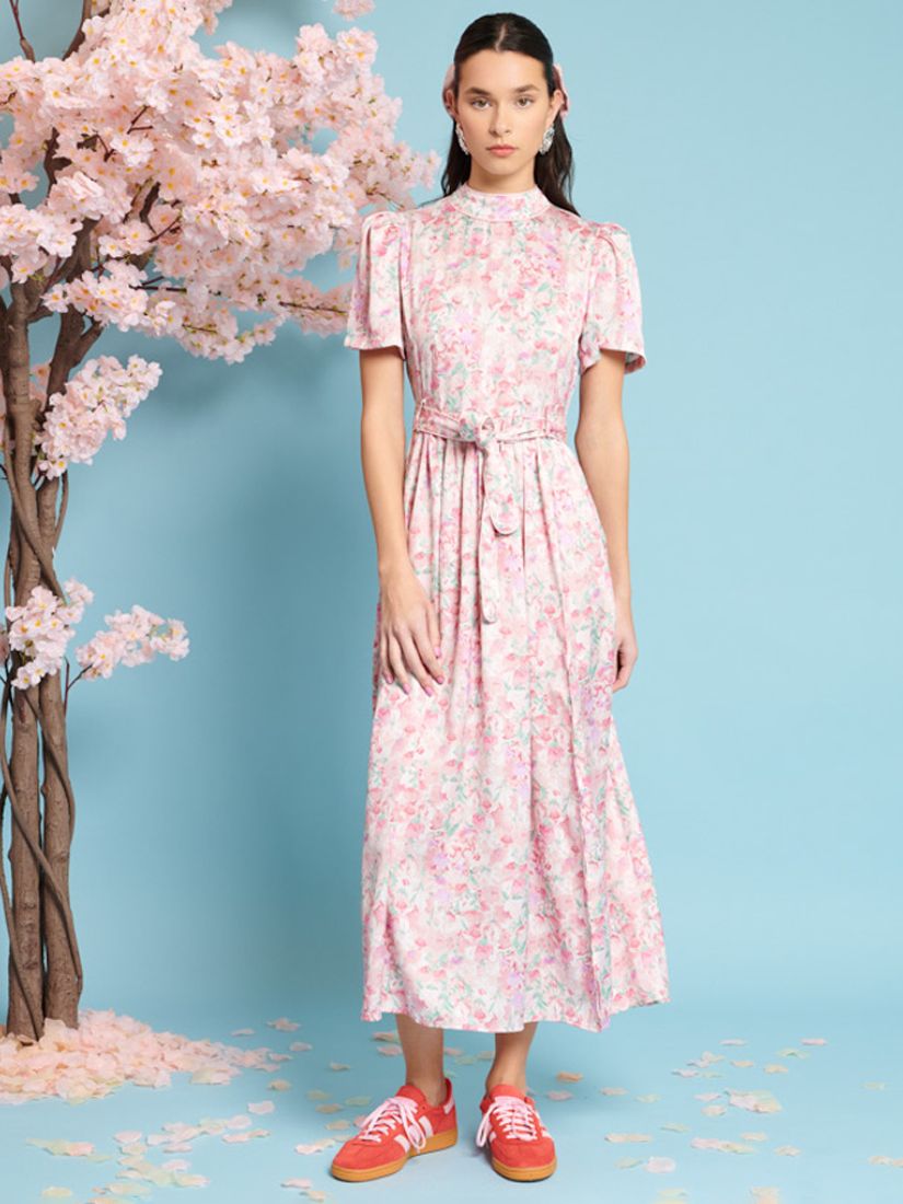 Sister Jane Kanzan Floral Print Midi Dress, Pink, 6