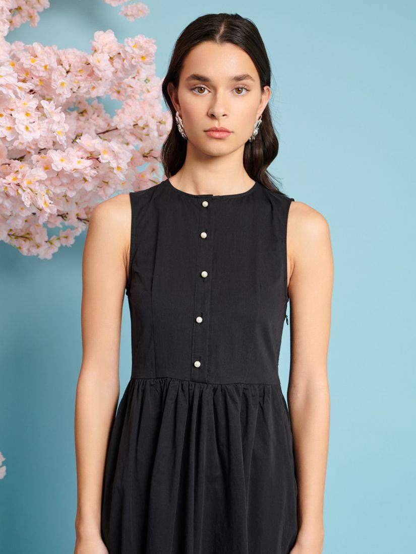 Buy Sister Jane Ara Contrast Collar Midi Dress, Black Online at johnlewis.com