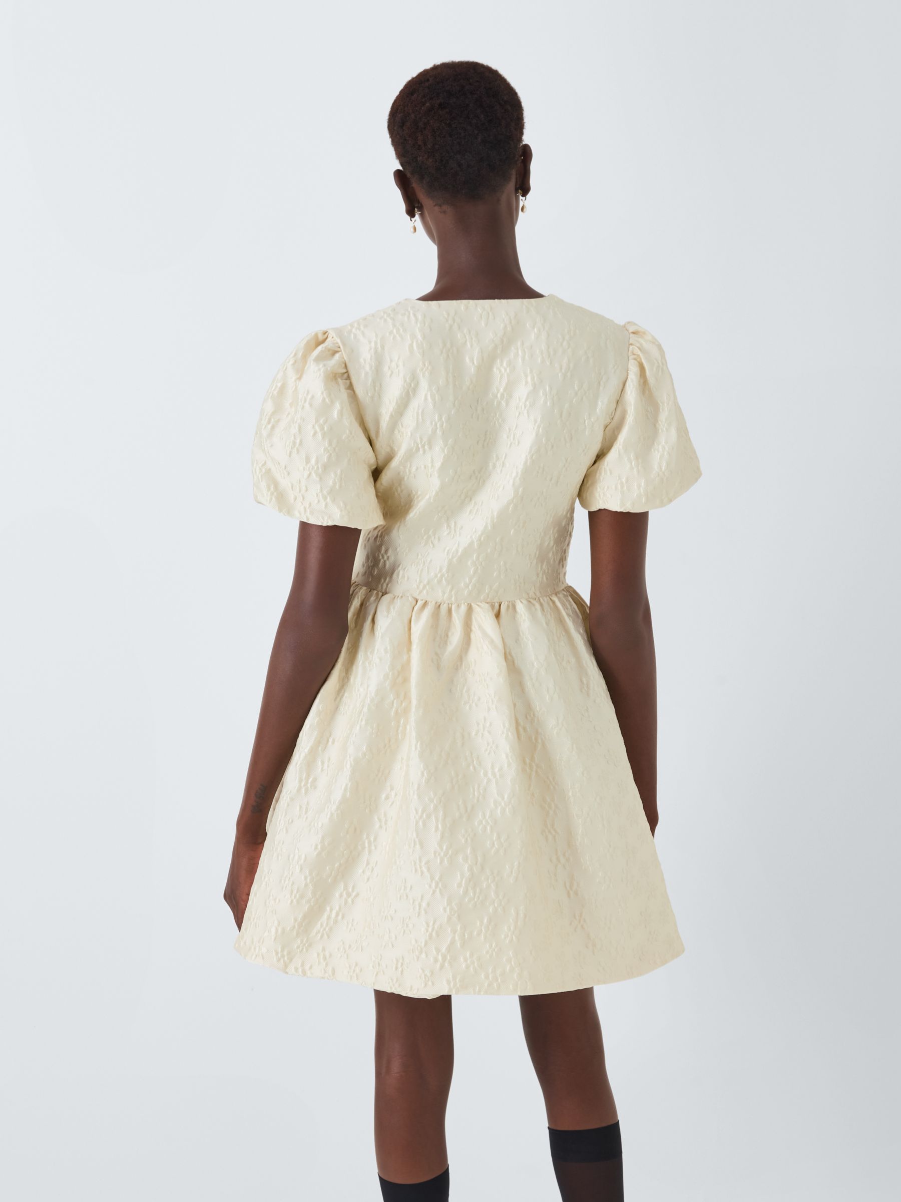 Sister Jane Dream Lilith Jacquard Mini Wrap Dress, Cream, 6