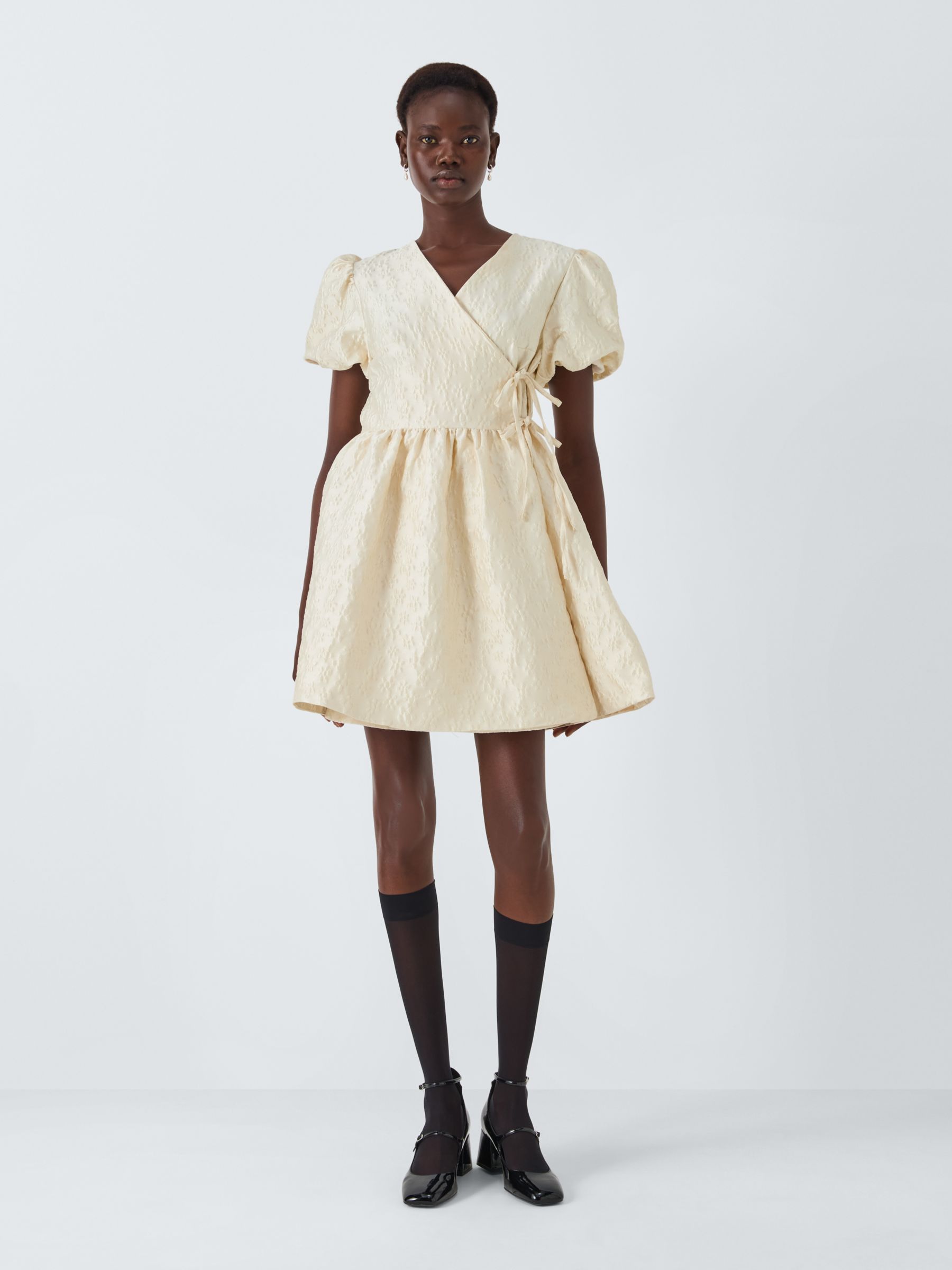 Buy Sister Jane Dream Lilith Jacquard Mini Wrap Dress, Cream Online at johnlewis.com