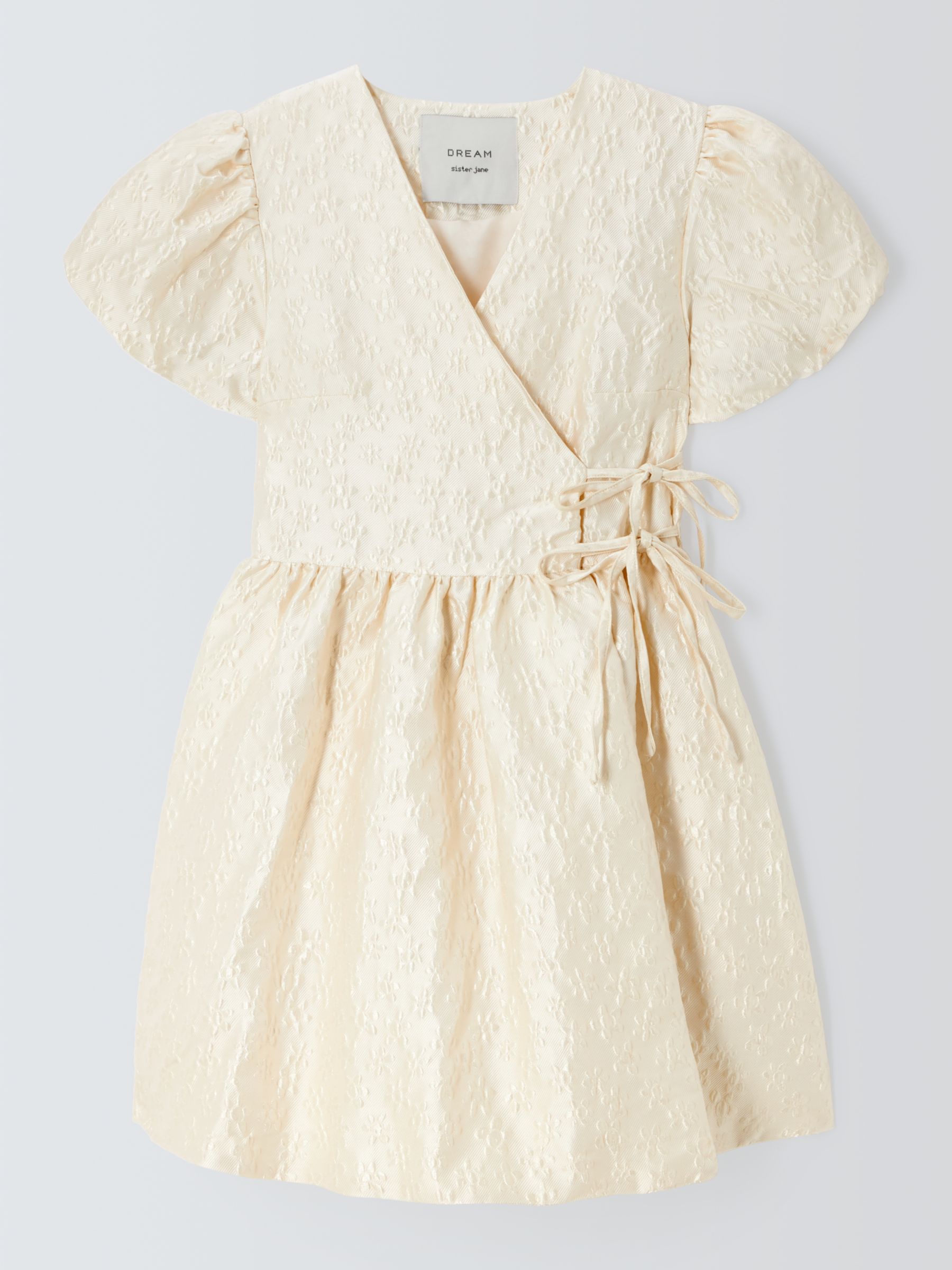 Sister Jane Dream Lilith Jacquard Mini Wrap Dress, Cream, 6