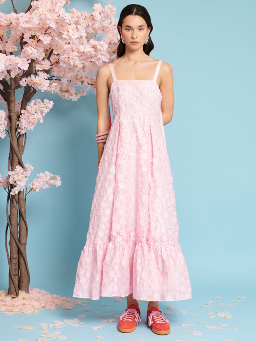 Sister Jane Kite Floral Jacquard Maxi Dress, Pink, 6