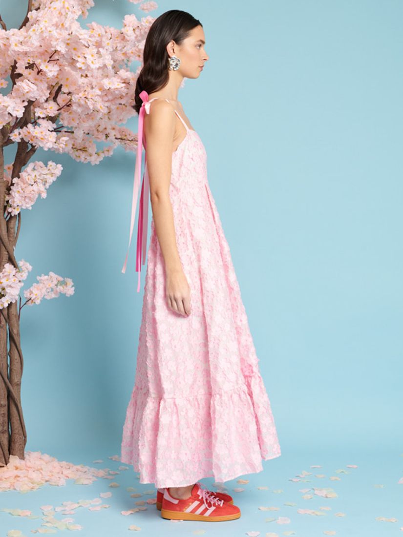 Sister Jane Kite Floral Jacquard Maxi Dress, Pink, 6