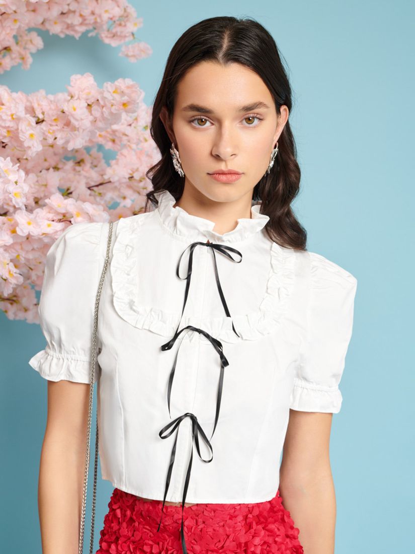 Buy Sister Jane Cotton Enchanted Tie Top, White Online at johnlewis.com