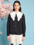 Sister Jane Ara Contrast Collar Blouse, Black