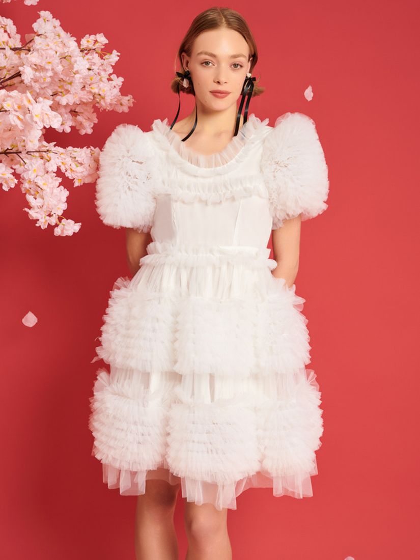 Buy Sister Jane Dream Fey Tulle Ruffle Mini Dress, White Online at johnlewis.com