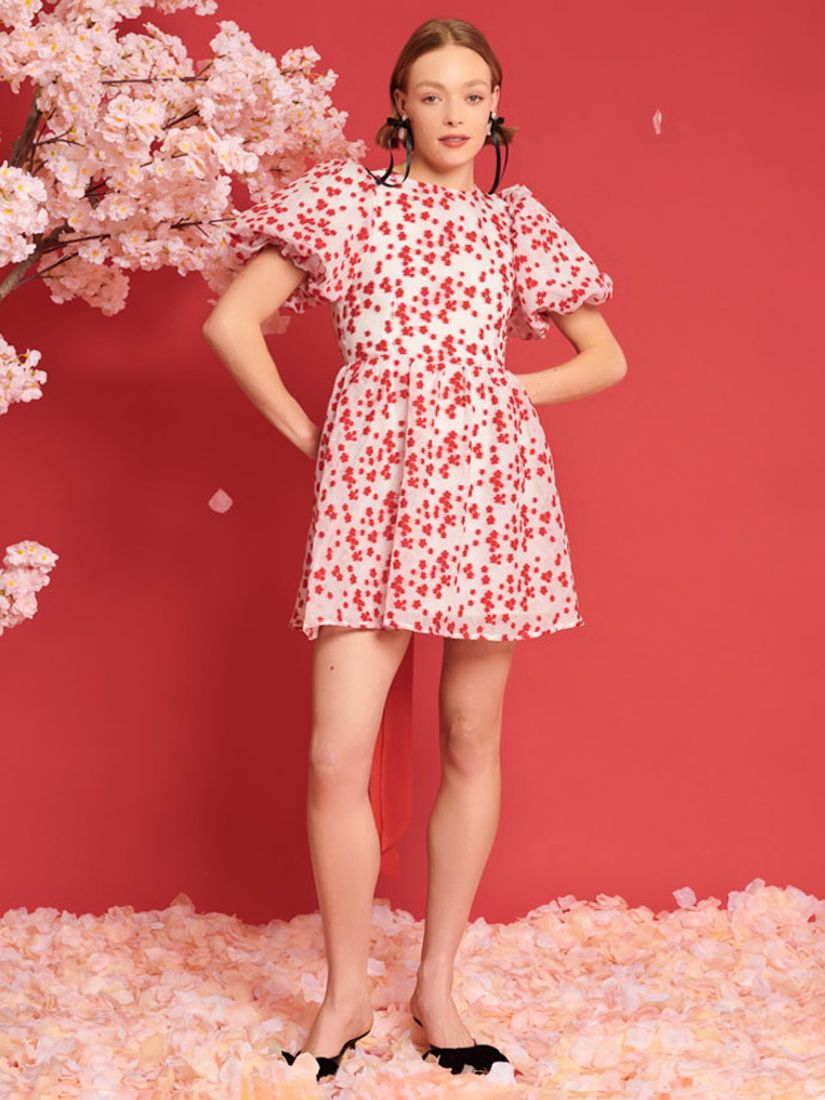 Buy Sister Jane Dream Sakura Jacquard Mini Dress, White/Red Online at johnlewis.com