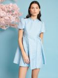 Sister Jane Nara Floral Jacquard Mini Dress, Blue