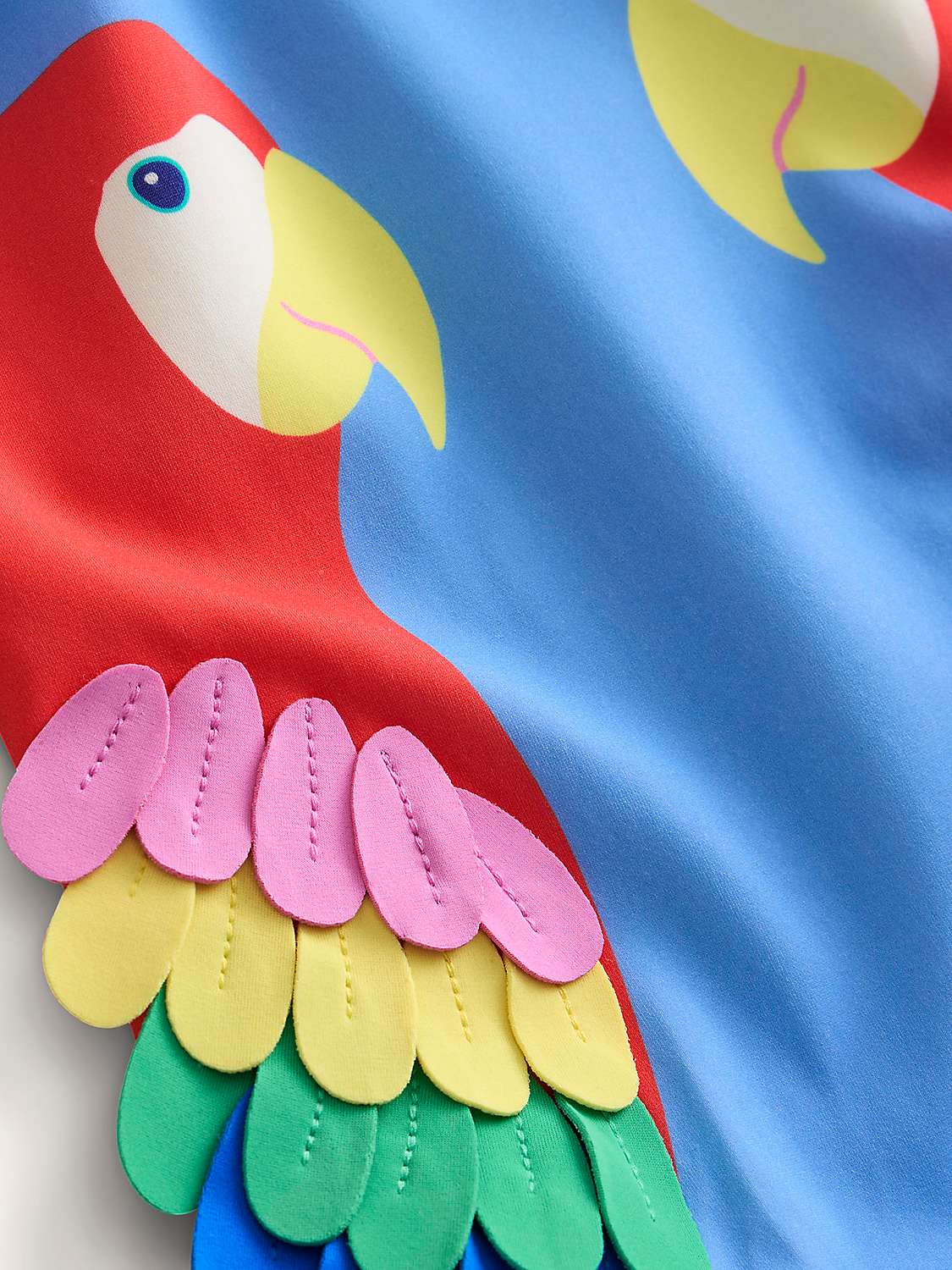 Buy Mini Boden Kids' Fun Parrot Applique Swimsuit, Vintage Blue Online at johnlewis.com