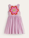 Mini Boden Kids' Appliqué Back Dress, Sugared Pink Flower