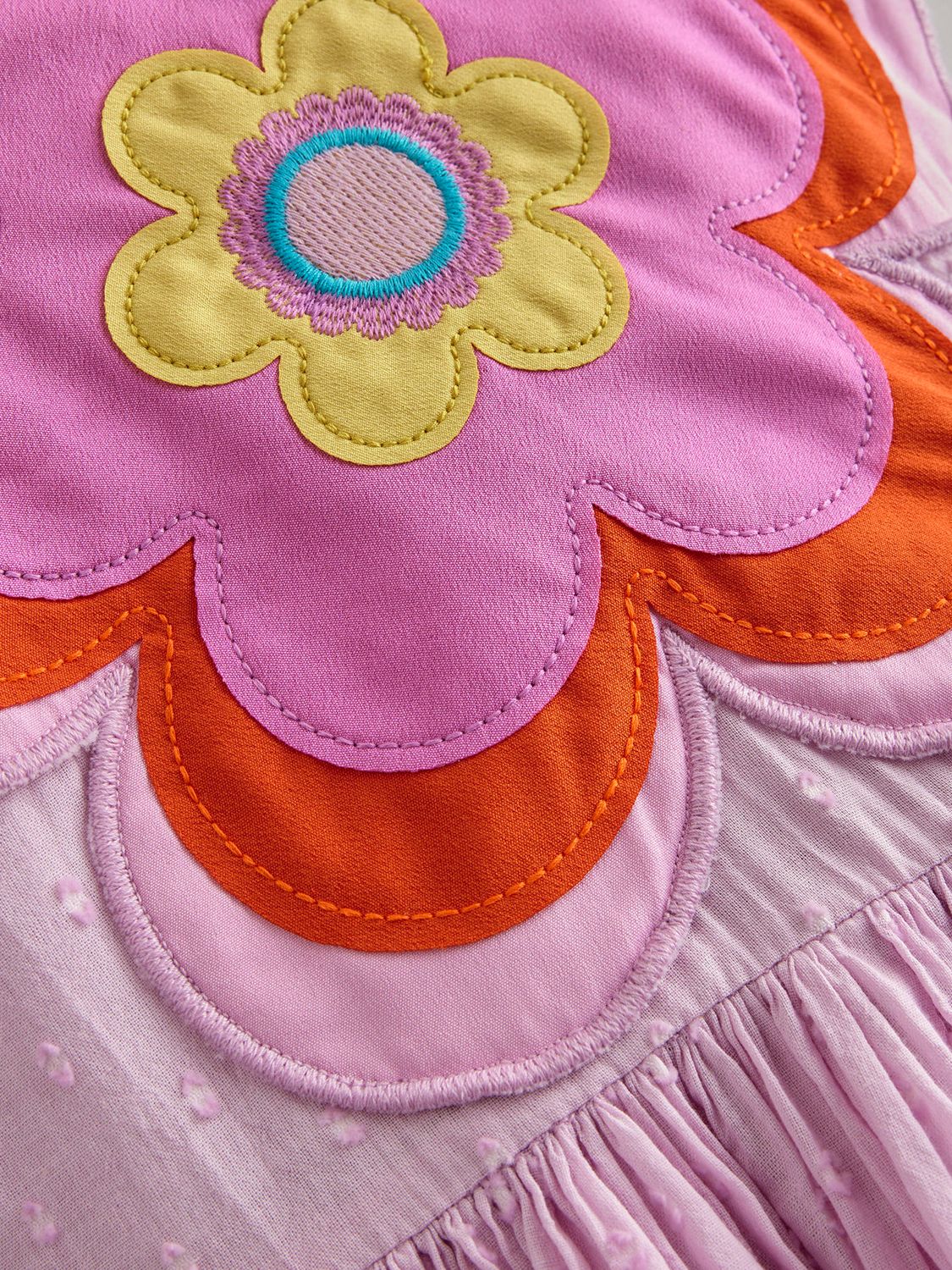 Buy Mini Boden Kids' Appliqué Back Dress, Sugared Pink Flower Online at johnlewis.com