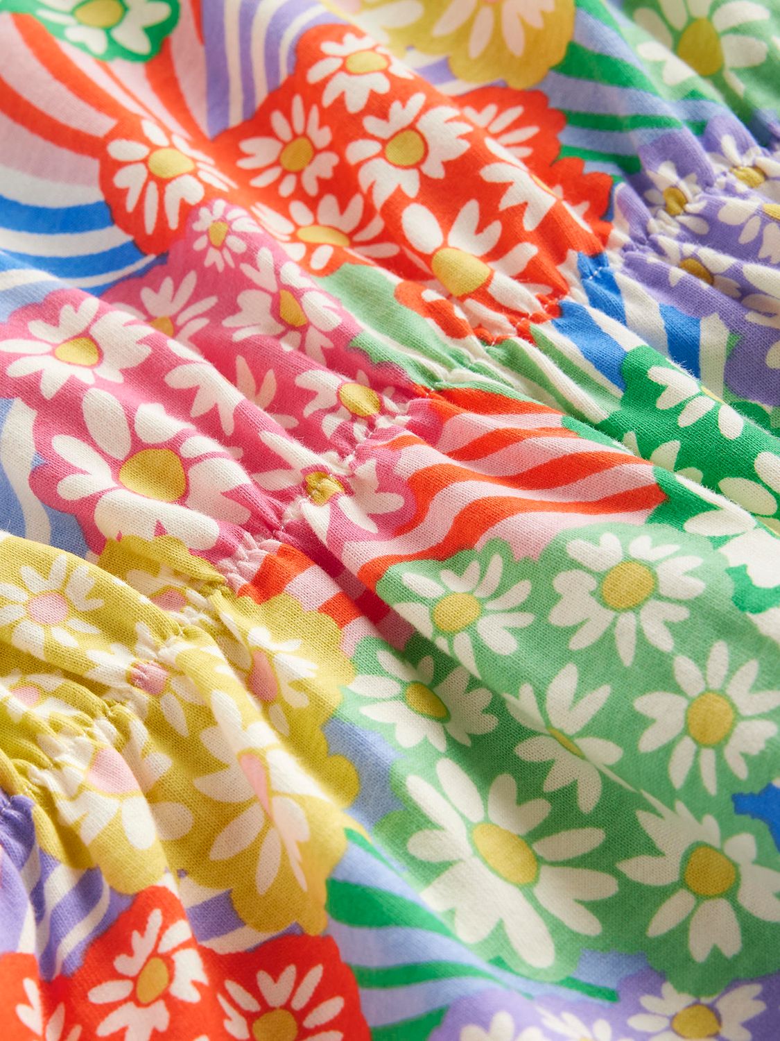 Buy Mini Boden Kids' Frill Sleeve Daisies Print Dress, Rainbow Online at johnlewis.com
