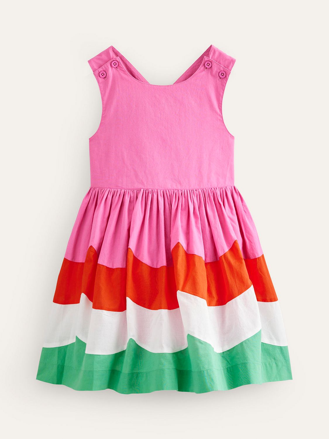 Mini Boden Kids' Cross Back Dress, Multi