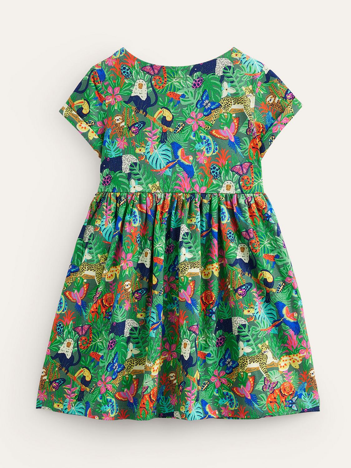 Buy Mini Boden Kids' Fun Jersey Dress, Green Rainforest Online at johnlewis.com
