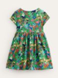 Mini Boden Kids' Fun Jersey Dress, Green Rainforest
