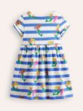 Mini Boden Kids' Fun Mermaid Stripe Print Jersey Dress, Blue