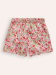 Mini Boden Kids' Bubblegum Floral Frill Hem Shorts, Pink/Multi, Pink/Multi