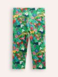 Mini Boden Kids' Fun Tropical Rainforest Print Cropped Leggings, Green/Multi, Green/Multi