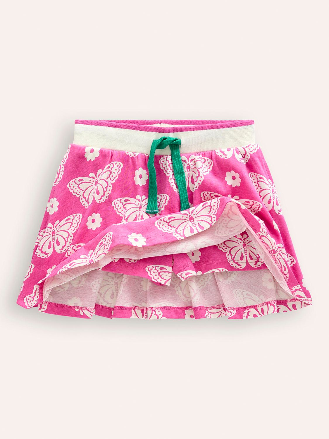 Mini Boden Kids' Butterfly Print Jersey Skort, Pink, 2-3 years
