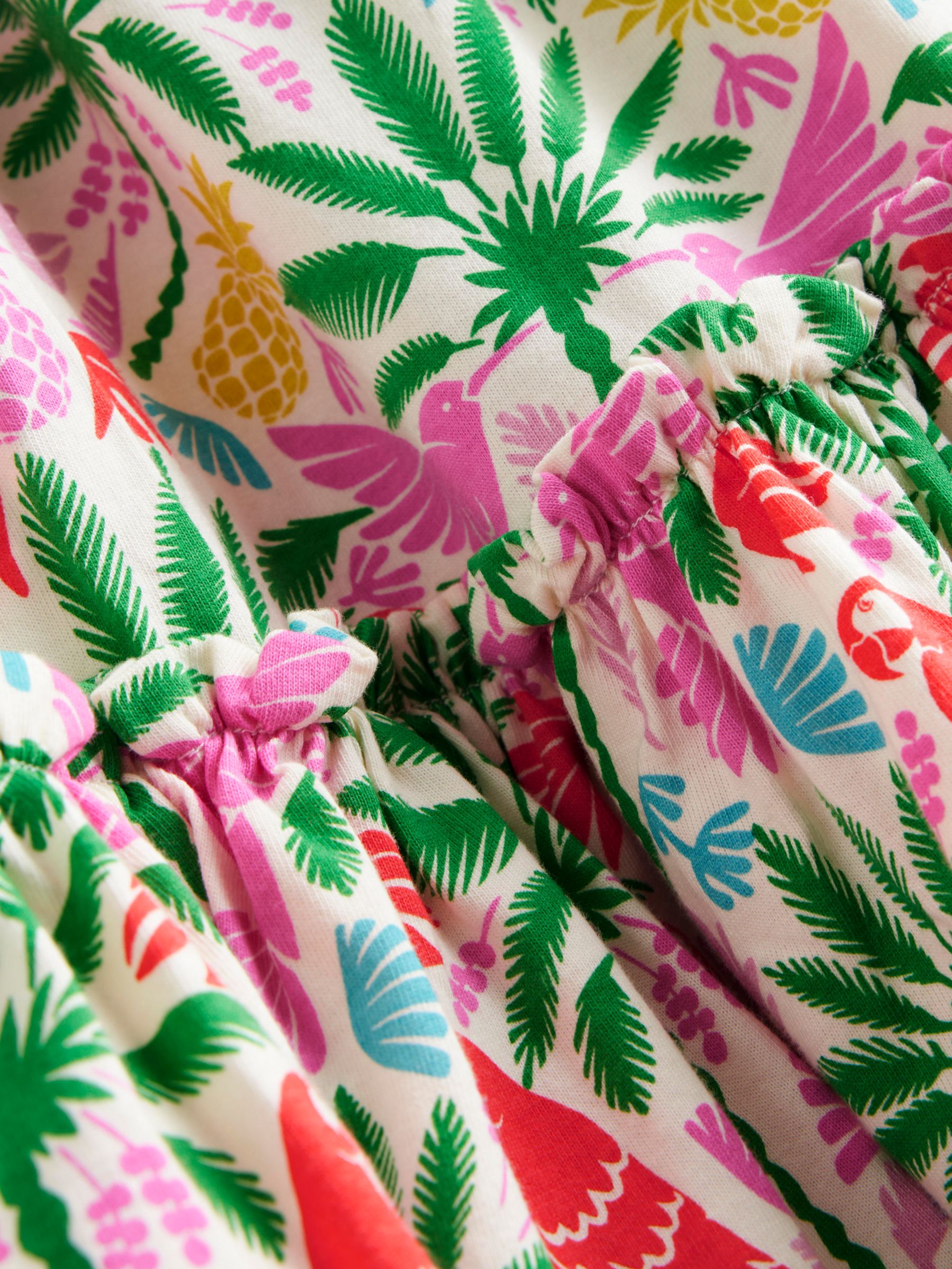 Mini Boden Kids' Rainbow Palm Print Midi Skirt, Multi, 5-6 years