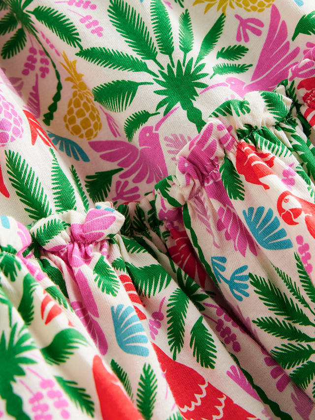 Mini Boden Kids' Rainbow Palm Print Midi Skirt, Multi