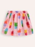 Mini Boden Kids' Pineapple Print Pull On Twirly Skirt, Pink