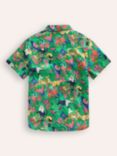 Mini Boden Kids' Linen Blend Tropical Rainforest Print Shirt, Multi