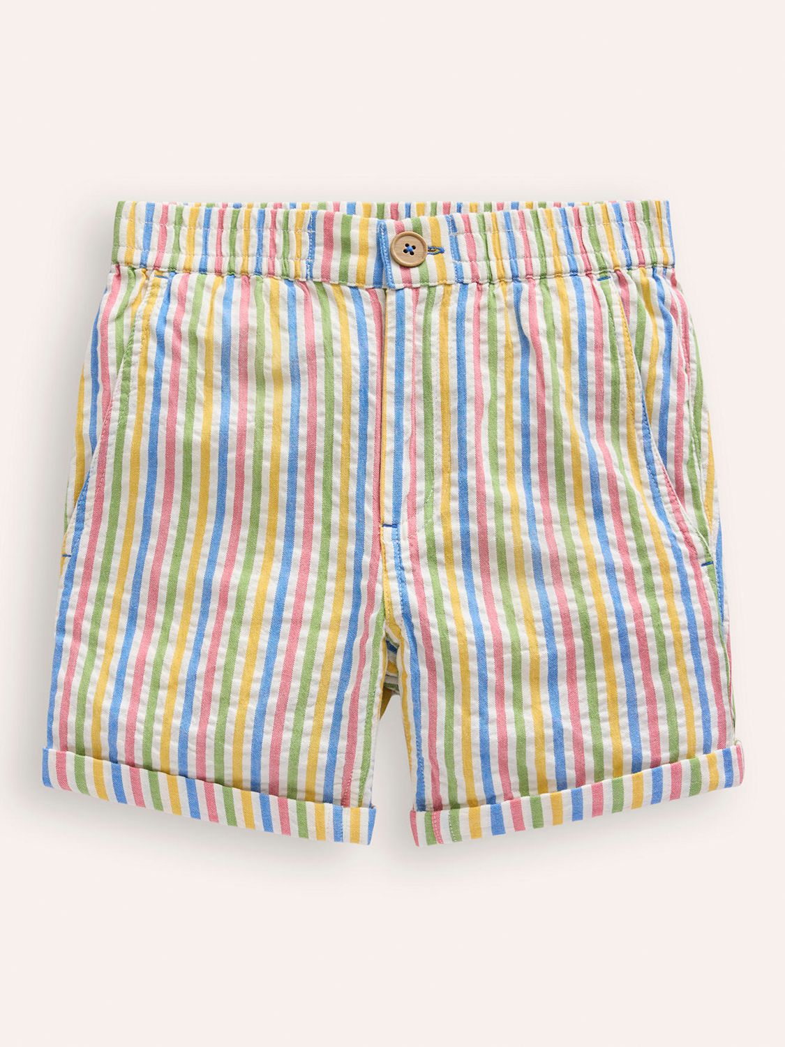 Mini Boden Kids' Stripe Smart Roll-Up Shorts, Multistripe, 12-18 months