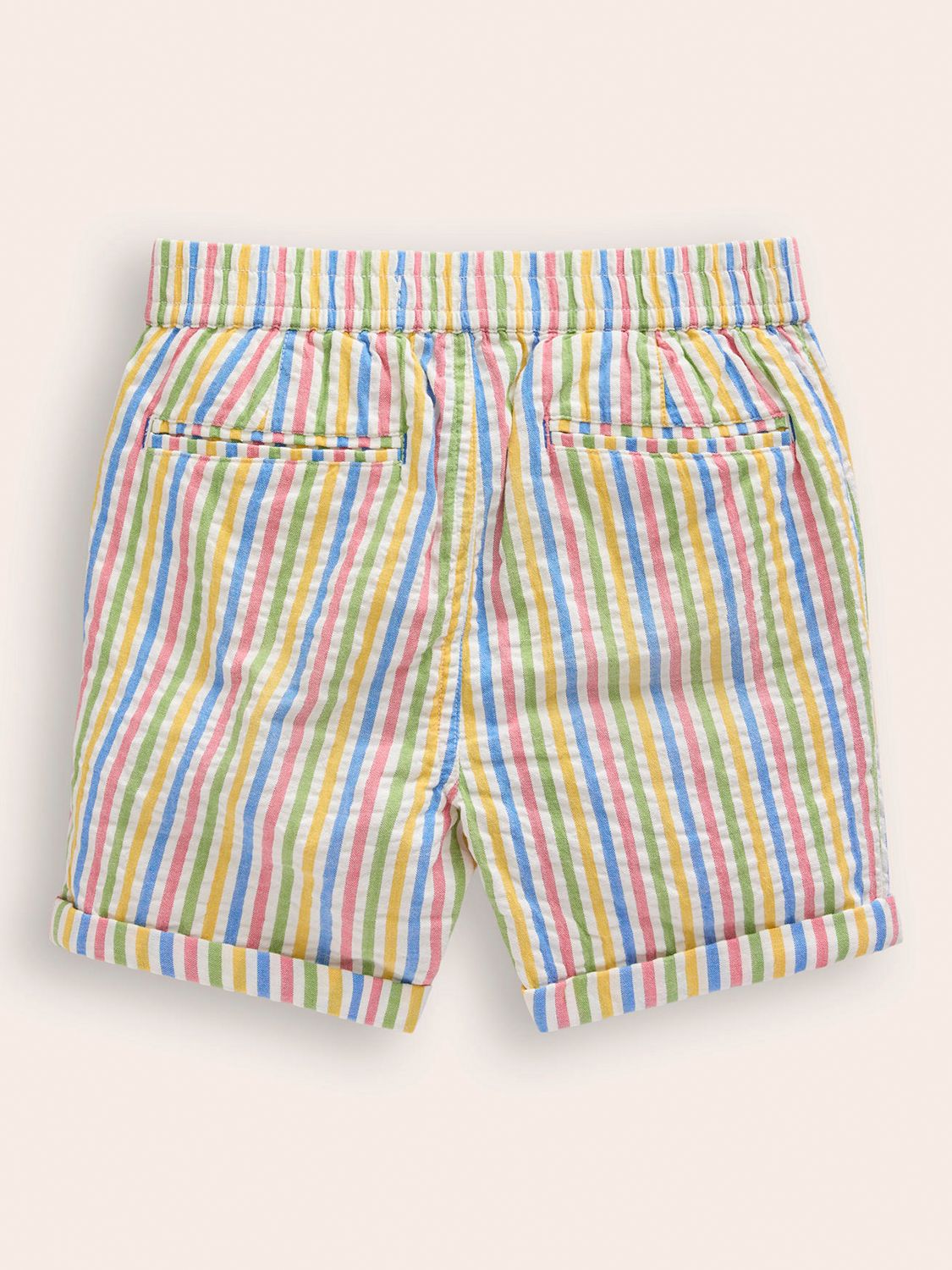 Mini Boden Kids' Stripe Smart Roll-Up Shorts, Multistripe, 12-18 months