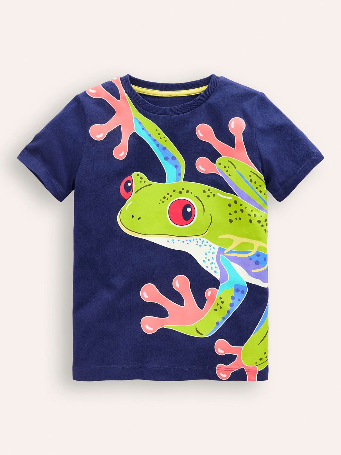 Mini Boden Kids' Glow Frog T-Shirt, College Navy, 2-3 years